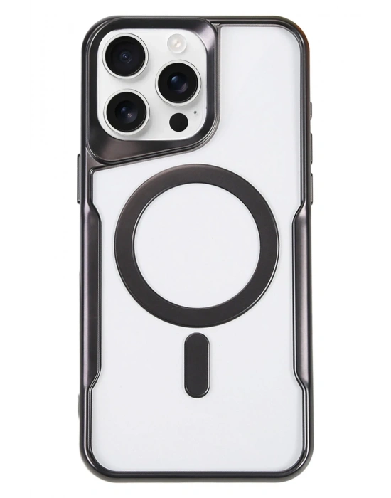 Newface iPhone 16 Pro Max Kılıf Boyi Magsafe Silikon Kapak - Siyah