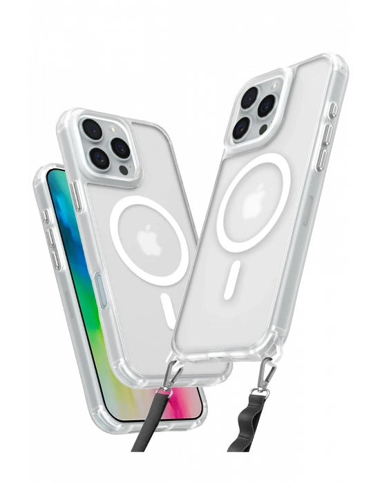 Newface iPhone 16 Pro Max Kılıf Enka Magsafe Silikon Kılıf - Şeffaf