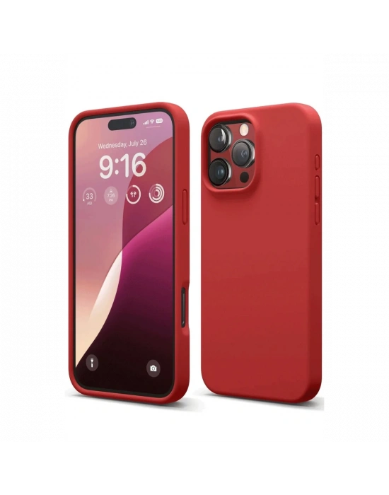 Newface iPhone 16 Pro Max Kılıf First Silikon - Kırmızı