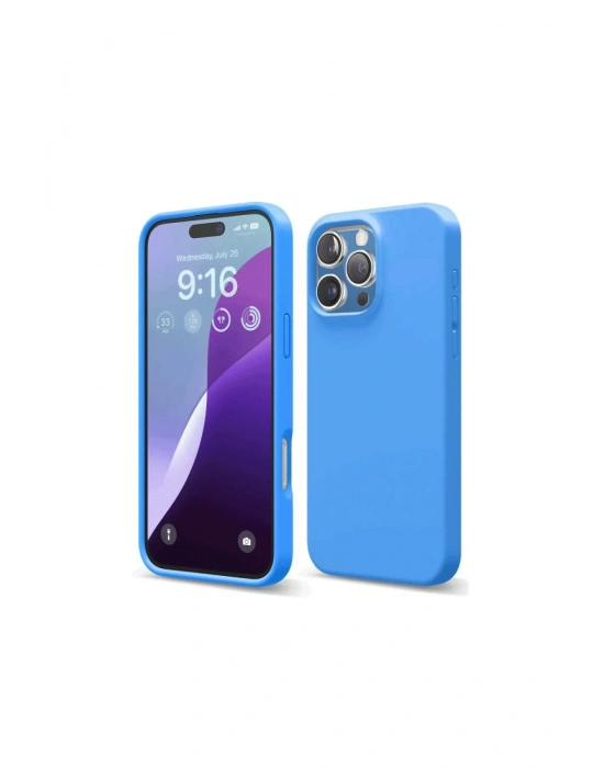 Newface iPhone 16 Pro Max Kılıf First Silikon - Mavi