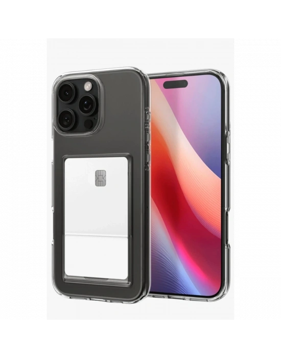 Newface iPhone 16 Pro Max Kılıf Kart Şeffaf Silikon - Şeffaf