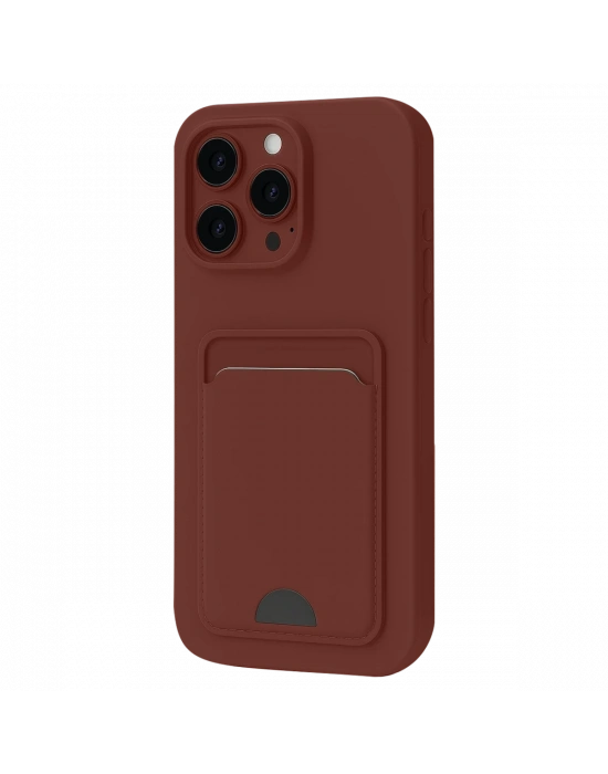 Newface iPhone 16 Pro Max Kılıf Kelvin Kartvizitli Silikon - Bordo