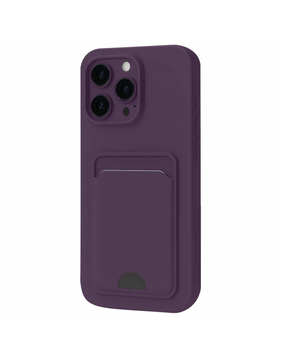 Newface iPhone 16 Pro Max Kılıf Kelvin Kartvizitli Silikon - Derin Mor