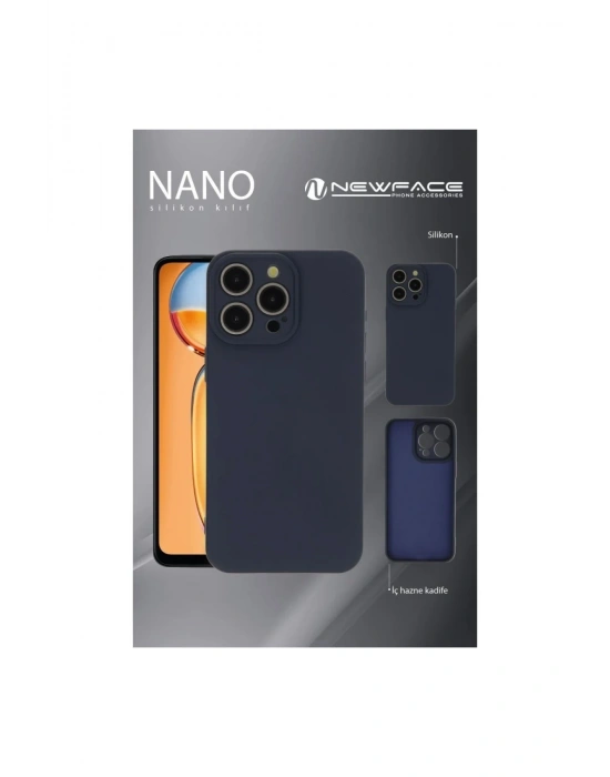Newface iPhone 16 Pro Max Kılıf Nano içi Kadife Silikon - Mavi