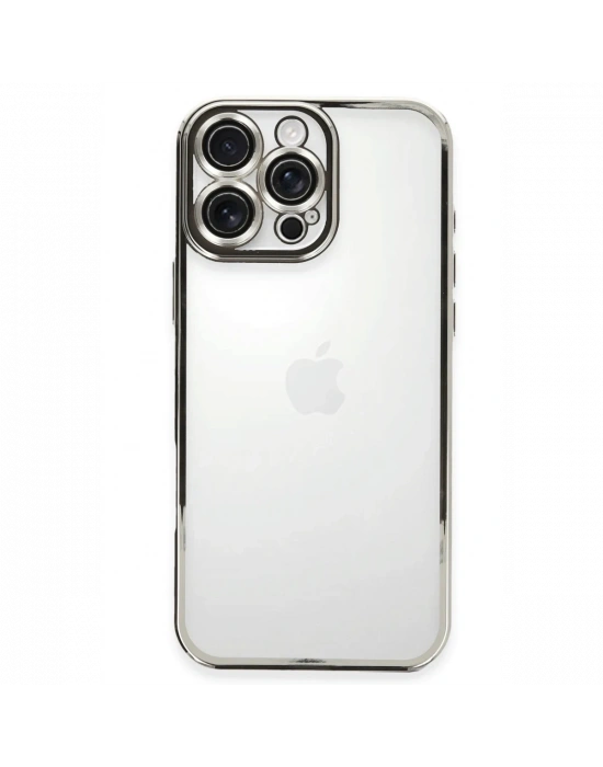 Newface iPhone 16 Pro Max Kılıf Razer Lensli Silikon - Gümüş