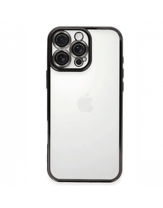 Newface iPhone 16 Pro Max Kılıf Razer Lensli Silikon - Siyah