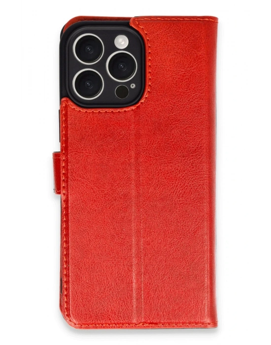 Newface iPhone 16 Pro Max Kılıf Trend S Plus Kapaklı Kılıf - Kırmızı