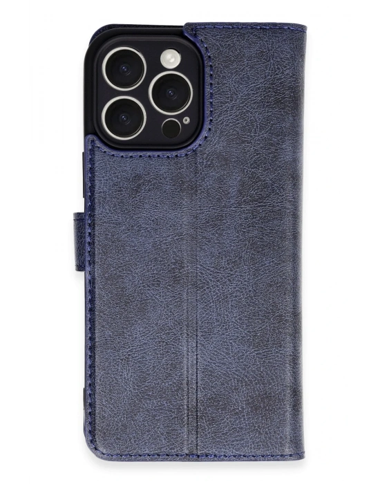 Newface iPhone 16 Pro Max Kılıf Trend S Plus Kapaklı Kılıf - Lacivert