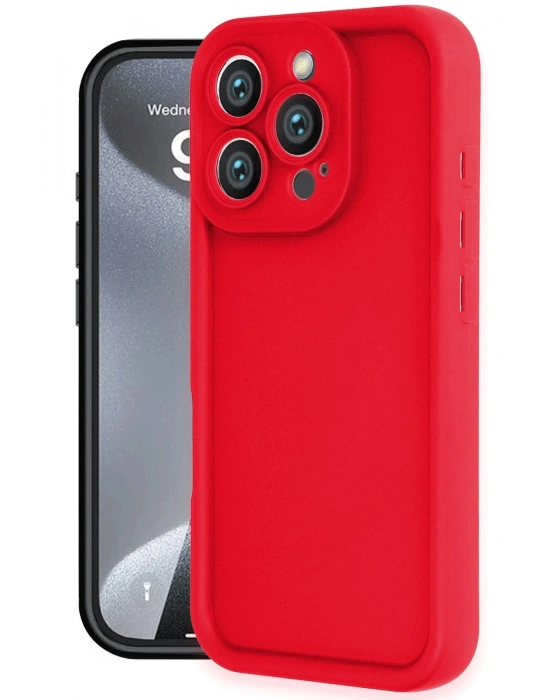 Newface iPhone 16 Pro Max Kılıf Viera Silikon - Kırmızı