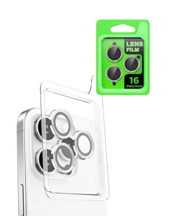 Newface iPhone 16 Pro Max Raze Metal Kamera Lens - Beyaz