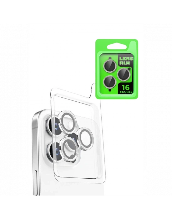 Newface iPhone 16 Pro Max Raze Metal Kamera Lens - Beyaz