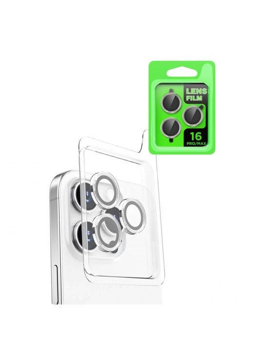 Newface iPhone 16 Pro Max Raze Metal Kamera Lens - Beyaz