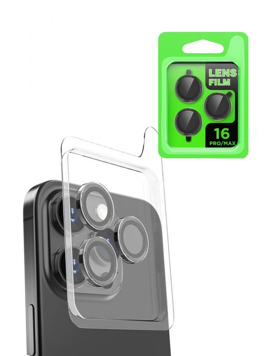 Newface iPhone 16 Pro Max Raze Metal Kamera Lens - Siyah