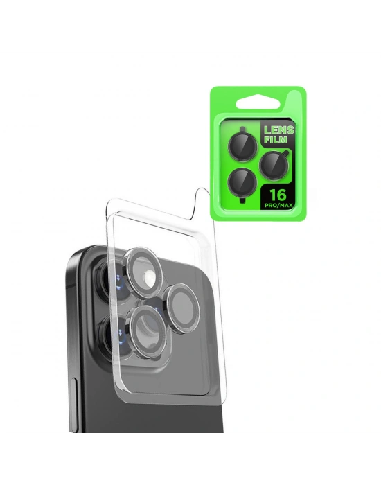 Newface iPhone 16 Pro Max Raze Metal Kamera Lens - Siyah