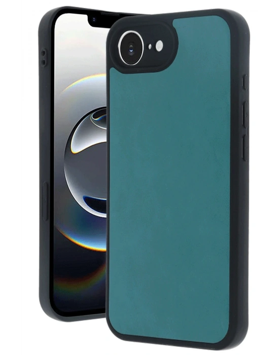 Newface iPhone 16E Kılıf Aras Deri Kapak - Açık Yeşil