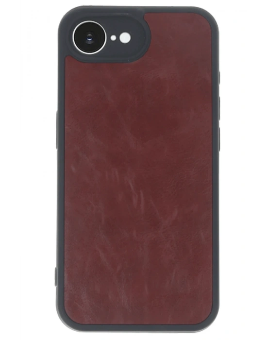 Newface iPhone 16E Kılıf Aras Deri Kapak - Bordo