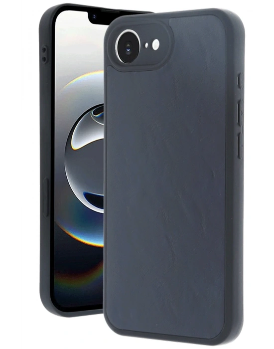 Newface iPhone 16E Kılıf Aras Deri Kapak - Lacivert