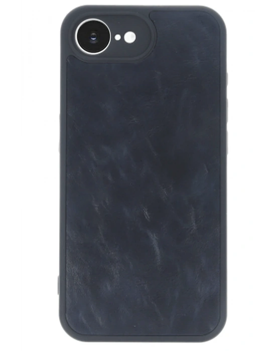 Newface iPhone 16E Kılıf Aras Deri Kapak - Lacivert