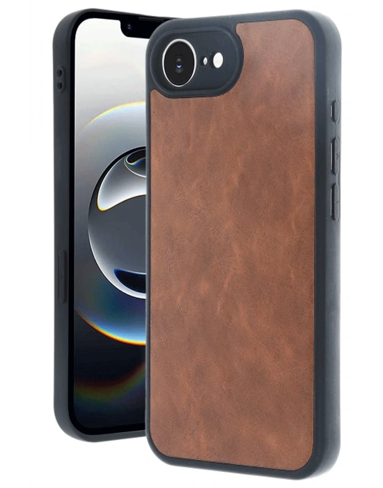 Newface iPhone 16E Kılıf Aras Deri Kapak - Taba