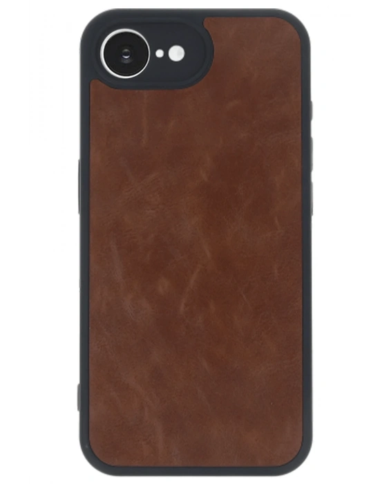 Newface iPhone 16E Kılıf Aras Deri Kapak - Taba