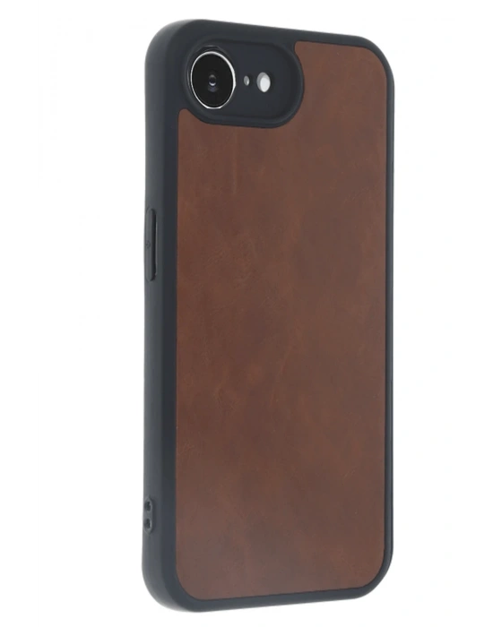 Newface iPhone 16E Kılıf Aras Deri Kapak - Taba