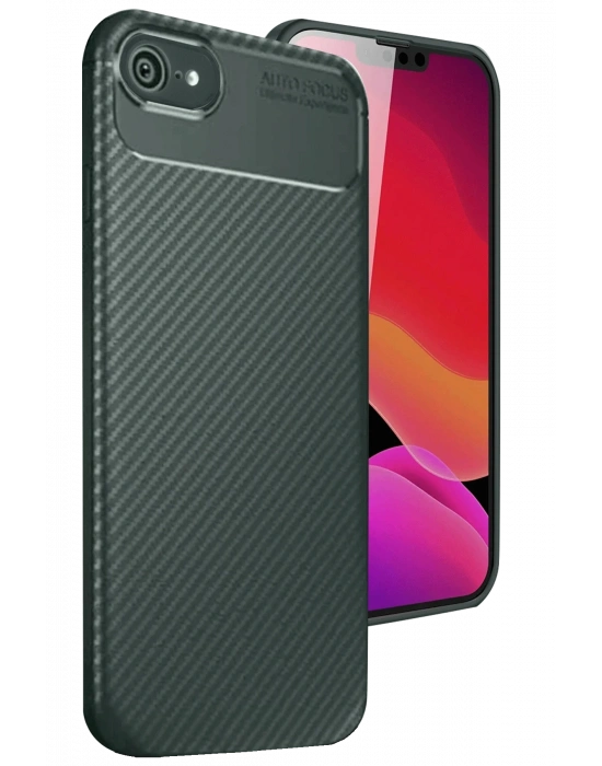 Newface iPhone 16E Kılıf Auto Focus Karbon Kapak - Koyu Yeşil