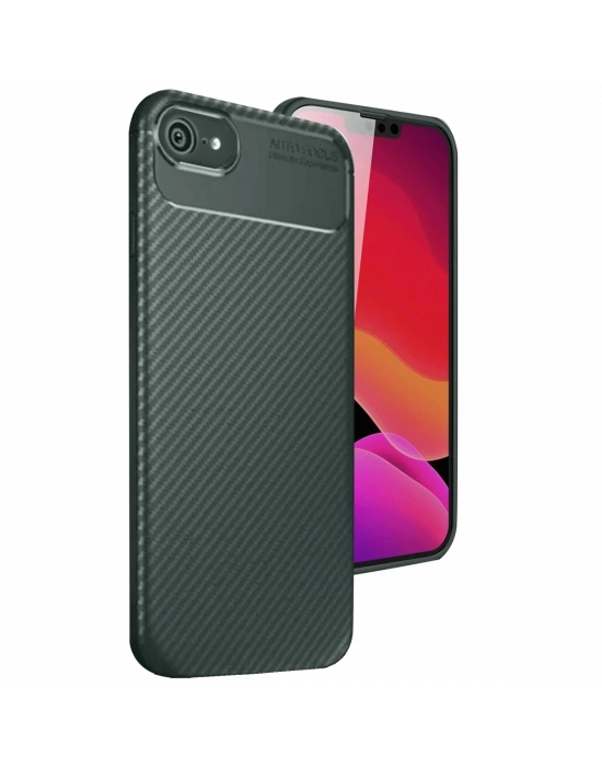 Newface iPhone 16E Kılıf Auto Focus Karbon Kapak - Koyu Yeşil
