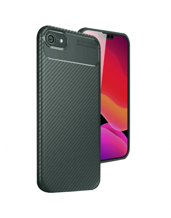 Newface iPhone 16E Kılıf Auto Focus Karbon Kapak - Koyu Yeşil