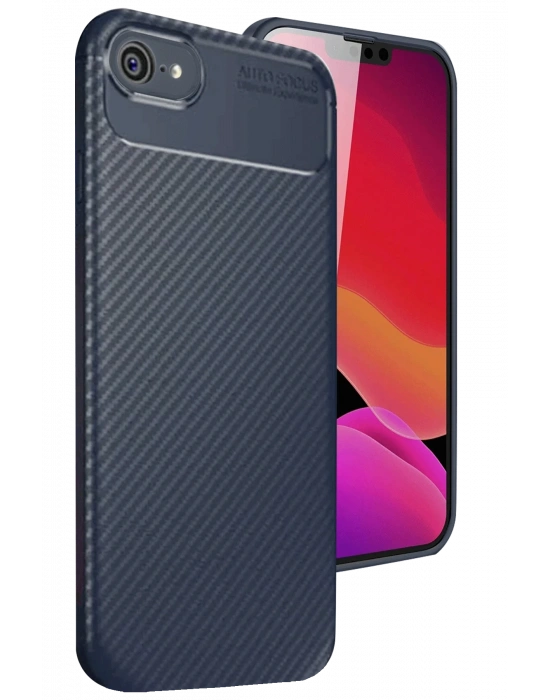 Newface iPhone 16E Kılıf Auto Focus Karbon Kapak - Lacivert