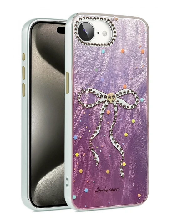 Newface iPhone 16E Kılıf Blade Aynalı Desenli Kapak - Desen 1