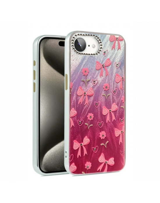 Newface iPhone 16E Kılıf Blade Aynalı Desenli Kapak - Desen 3