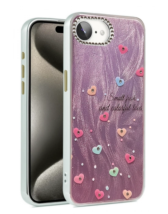 Newface iPhone 16E Kılıf Blade Aynalı Desenli Kapak - Desen 8