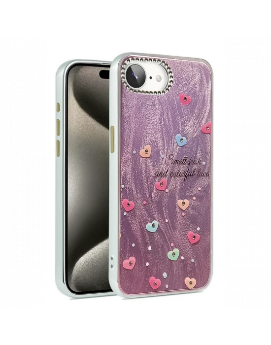 Newface iPhone 16E Kılıf Blade Aynalı Desenli Kapak - Desen 8