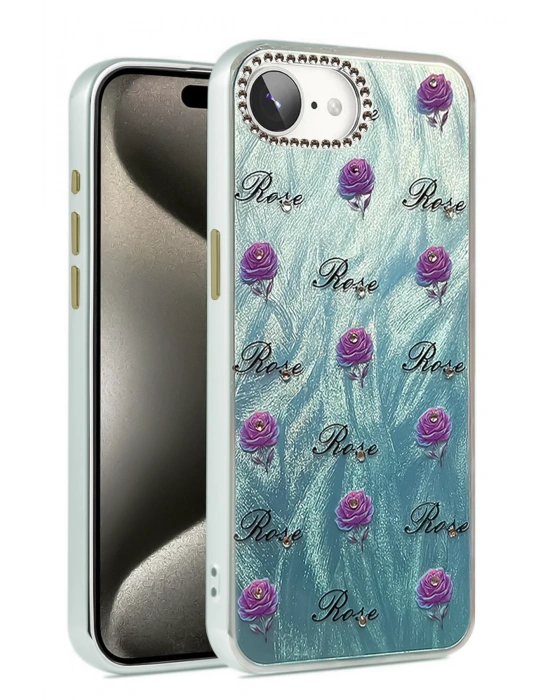 Newface iPhone 16E Kılıf Blade Aynalı Desenli Kapak - Desen 9