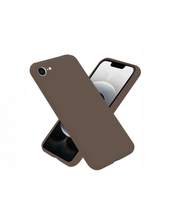 Newface iPhone 16E Kılıf First Silikon - Kahverengi