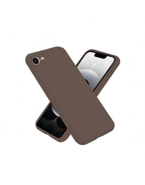 Newface iPhone 16E Kılıf First Silikon - Kahverengi