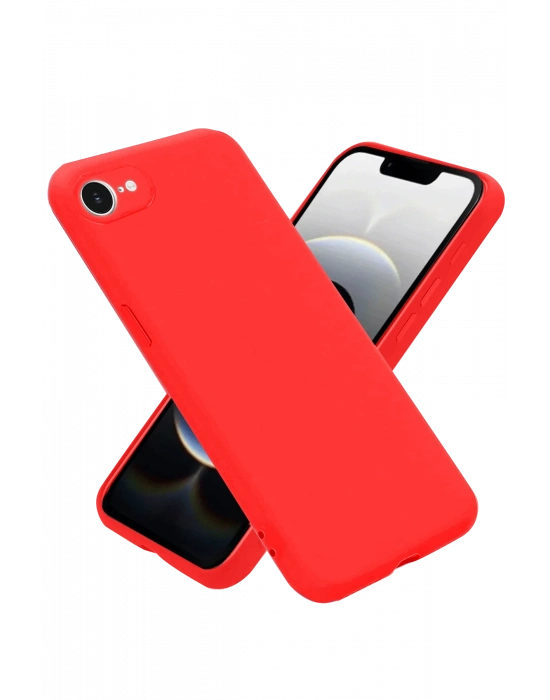Newface iPhone 16E Kılıf First Silikon - Kırmızı