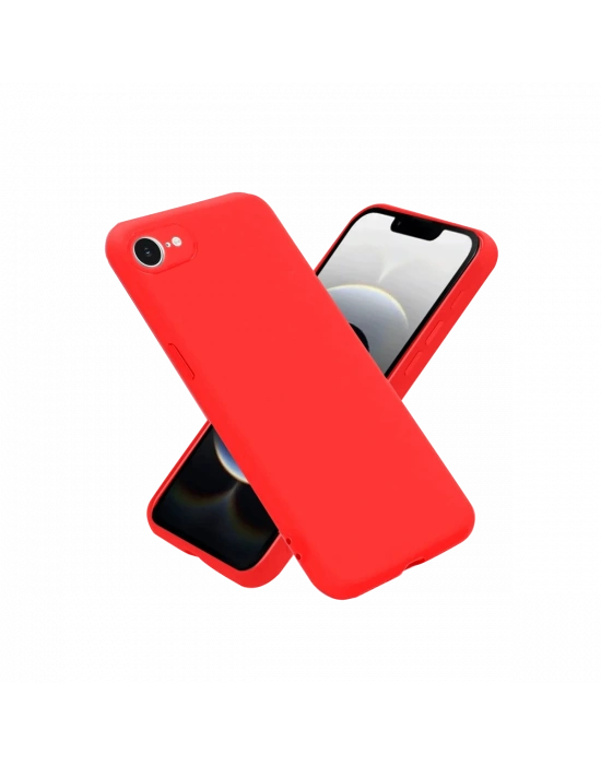 Newface iPhone 16E Kılıf First Silikon - Kırmızı