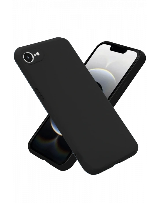 Newface iPhone 16E Kılıf First Silikon - Siyah