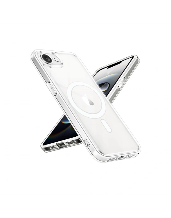 Newface iPhone 16E Kılıf Magneticsafe Şeffaf Silikon - Şeffaf