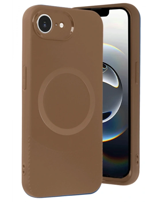 Newface iPhone 16E Kılıf Maya Karbon Kapak - Kahverengi