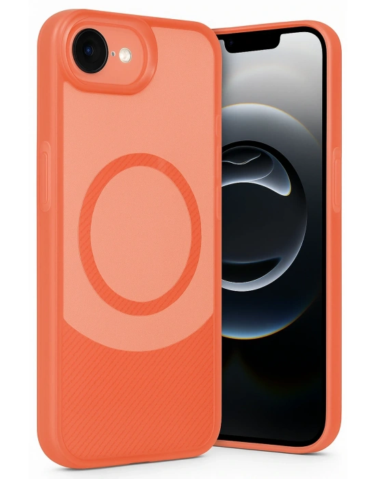 Newface iPhone 16E Kılıf Maya Karbon Kapak - Kırmızı