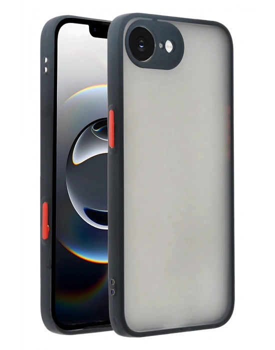 Newface iPhone 16E Kılıf Montreal Silikon Kapak - Siyah