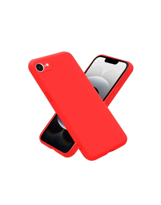 Newface iPhone 16E Kılıf Nano içi Kadife Silikon - Kırmızı