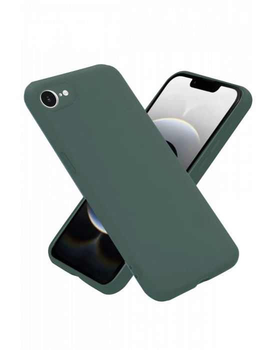 Newface iPhone 16E Kılıf Nano içi Kadife Silikon - Koyu Yeşil