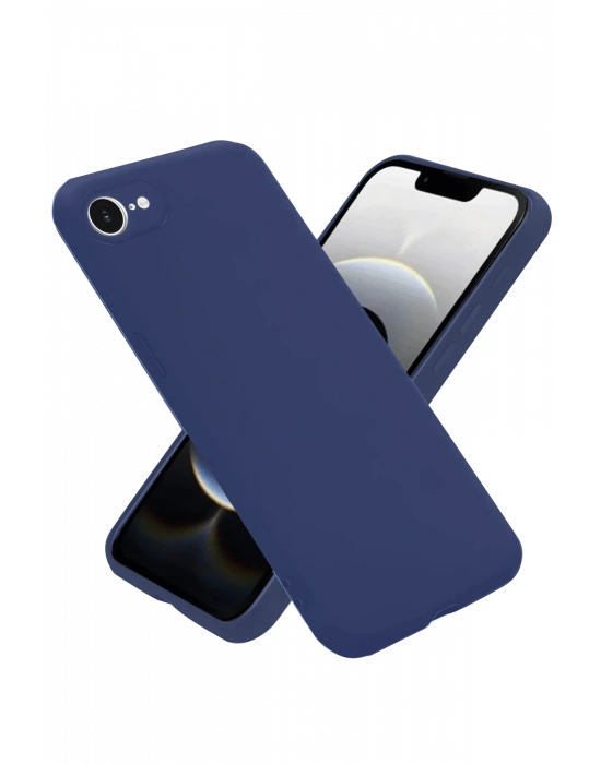 Newface iPhone 16E Kılıf Nano içi Kadife Silikon - Lacivert