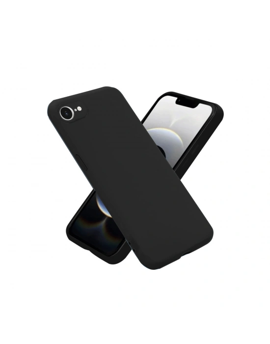 Newface iPhone 16E Kılıf Nano içi Kadife Silikon - Siyah