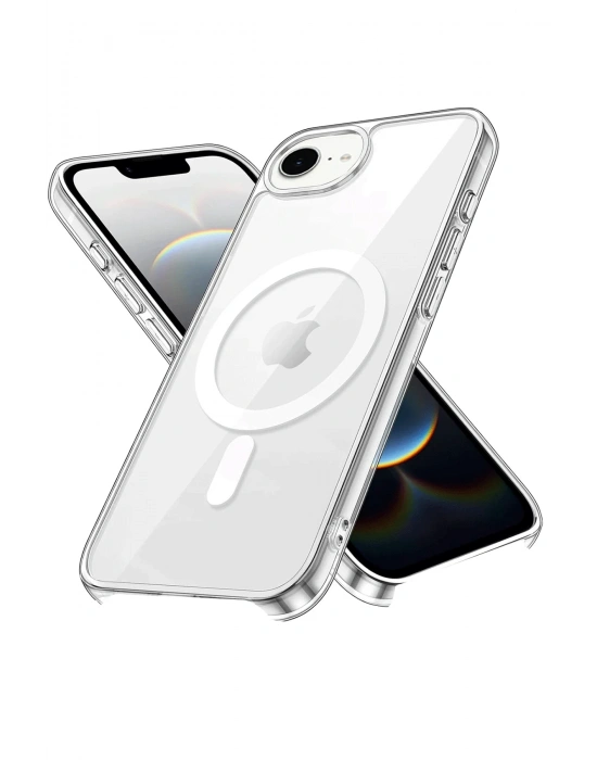 Newface iPhone 16E Kılıf Pc Real Magsafe Kapak - Şeffaf