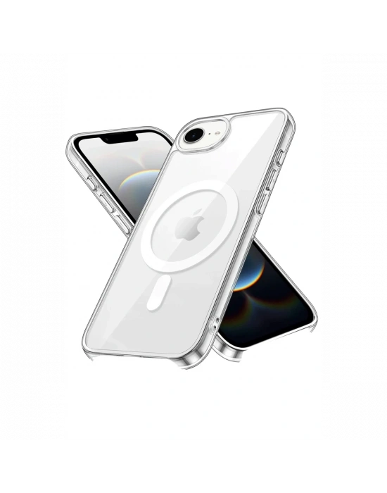 Newface iPhone 16E Kılıf Pc Real Magsafe Kapak - Şeffaf
