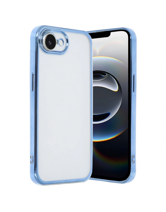 Newface iPhone 16E Kılıf Razer Lensli Silikon - Açık Mavi